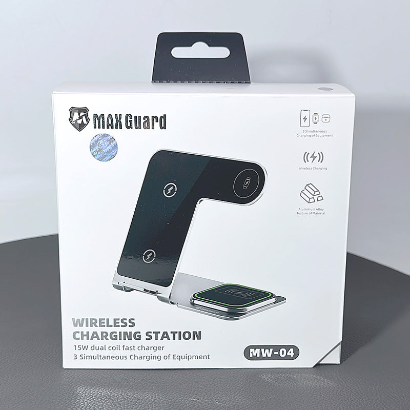 Maxguard 15W 3 in 1 wireless fast charger station MW04