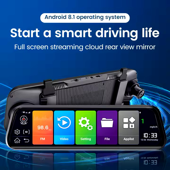 10" 4G Android 8.1 Dashcam GPS Navigation ADAS Car Rearview mirror Camera Full HD 1080P Car Video Recorder DVR WiFi BT