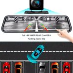 Zimtop 10inch metal shell dual car camera 1440P 1080P night vision rear view mirror dash cam WiFi car black box