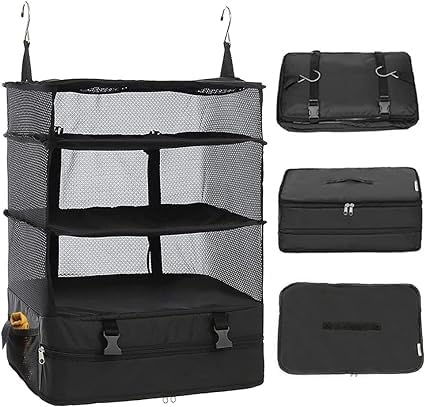 Ndola Portable Hanging Travel Shelves Packing Cubes for Suitcases Organizer Luggage Organizers for Suitcase, Carry on Closet Suitcase,