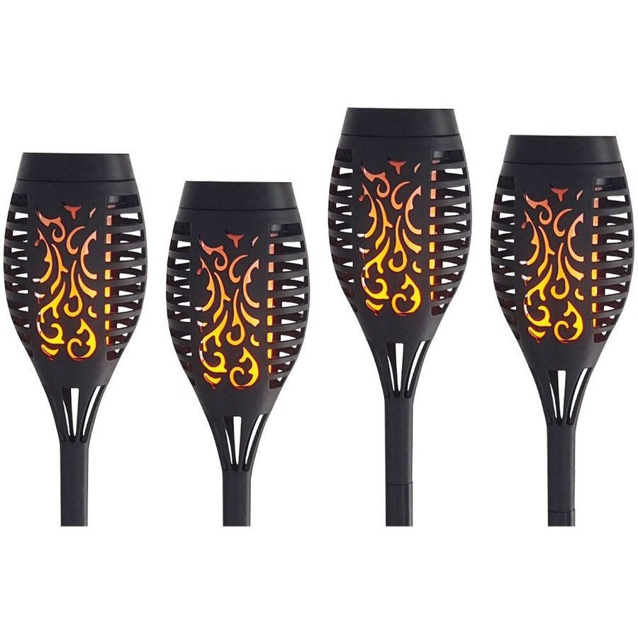 4pc 25th Hour 51cm Solar Flaming Tiki Lamp/Light/Torch Outdoor/Patio/Garden