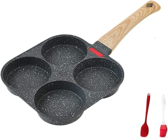 Fried Egg Fry Pan, ih Divided Frying Pan, Fried Egg Plate, Multi-frying Pan, Breakfast, Burger Pan, Egg Pan, 4 Holes, 3 Hole Divided, Round Omelet Non-Stick Fry Pan, Multifunction, Non-Stick Egg