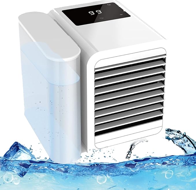 Desktop Evaporative Cooler,Personal Portable Mini Air Conditioner,USB Household Small Air Cooler Fan with 1000ml Capacity Water Tank,Timing,Adjustable Wind Direction for Bedside Office