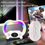 Factory wholesale 6 in 1 G lamp Mini speaker RGB LED night light with wireless charger alarm clock for bedside living room