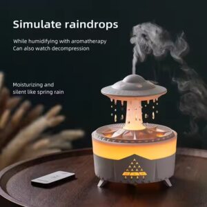 Rain Drop Wireless Remote Control Humidifier Home Desktop 7 Color Led Lights 350ml Rain Cloud Aroma Diffuser