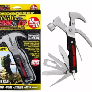 Hammer 18 in 1 Multi Tool Camping Travel Knife Emergency Safety Toolkit Steel